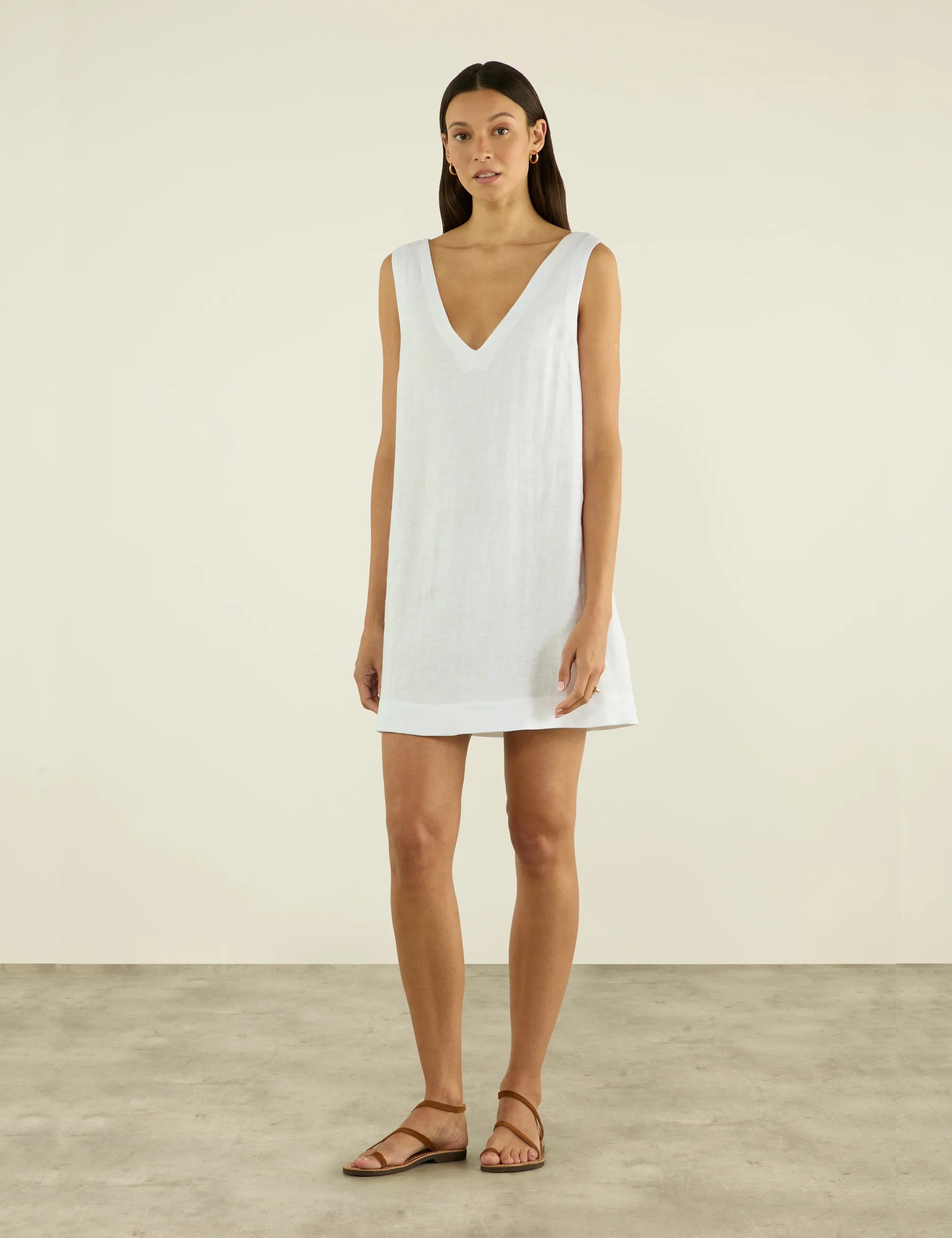 Sloane Dress: Linen, White