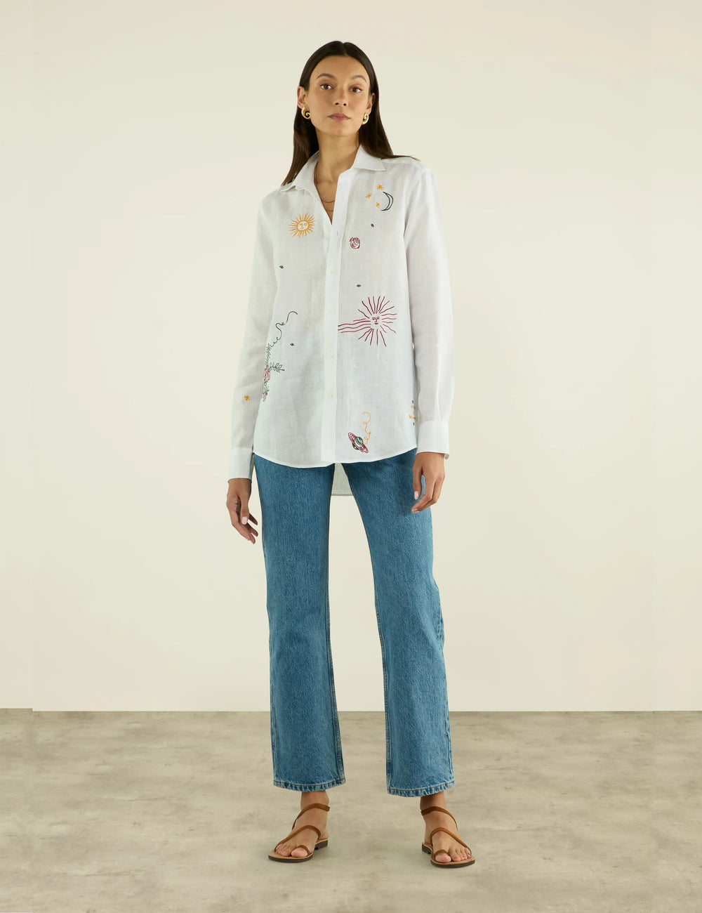 The Boyfriend: Linen, White x Bellamy Jean