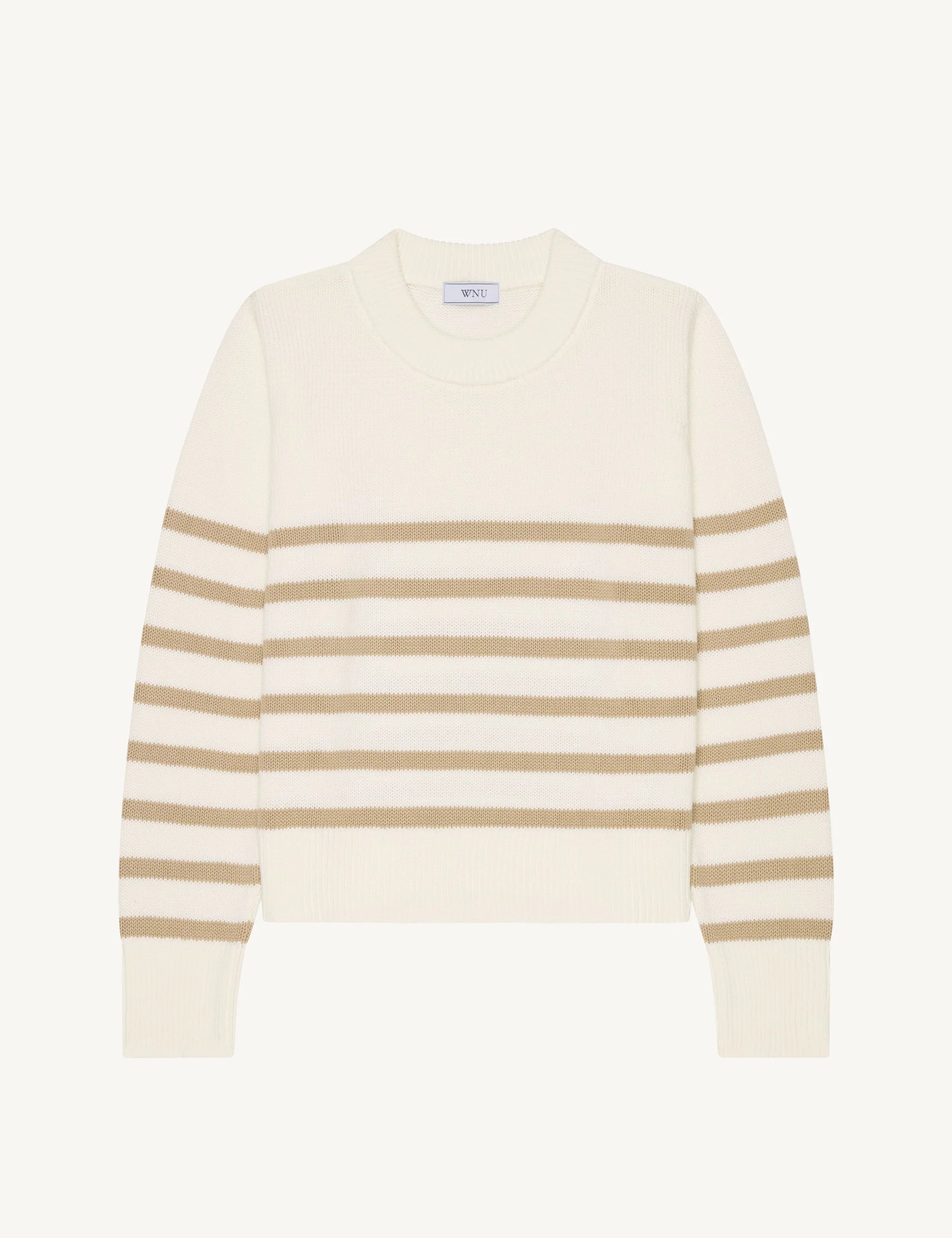 Devon Jumper: Cotton, Latte Stripe