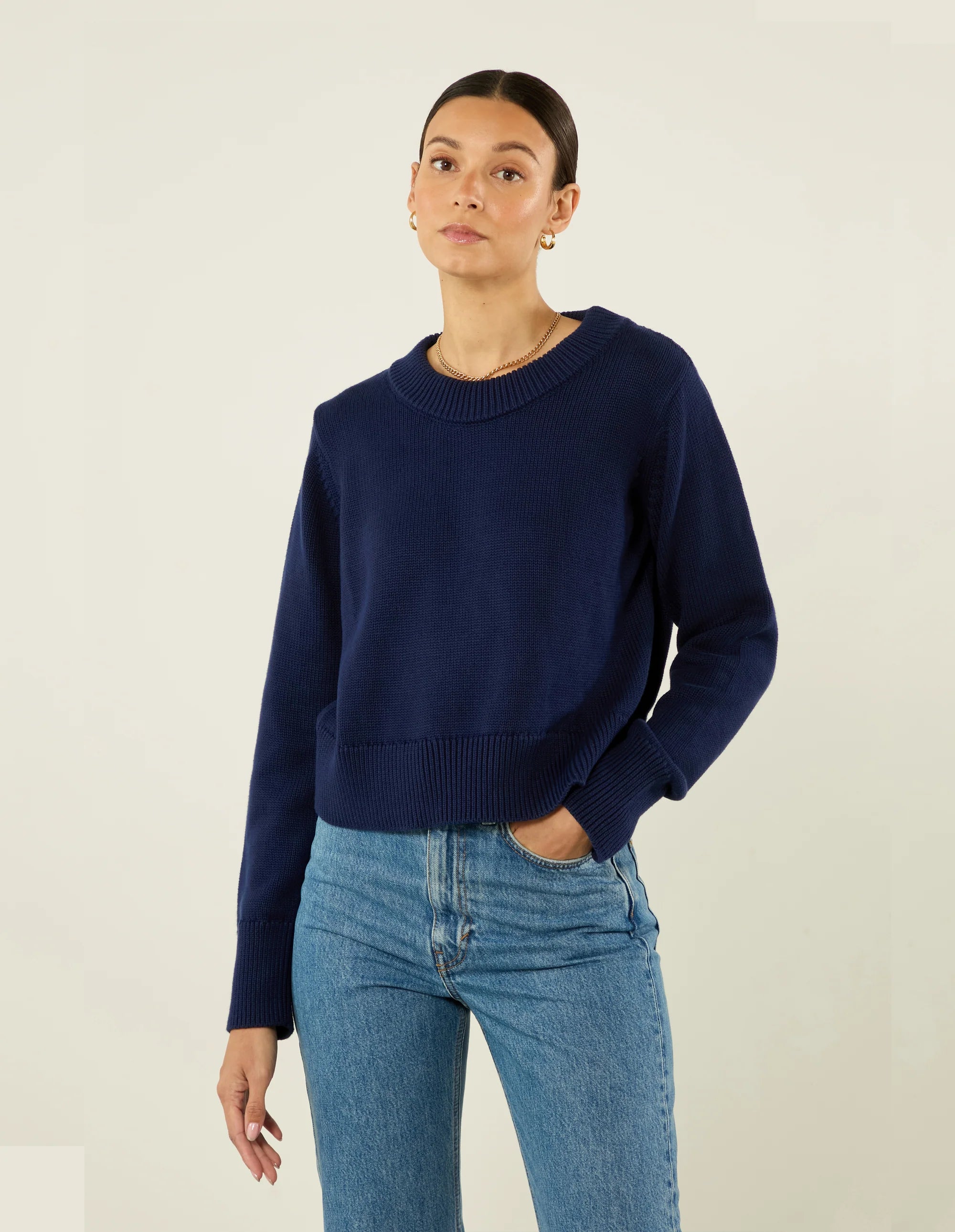 Devon Jumper: Cotton, Navy