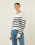 Devon Jumper: Cotton, Navy Stripe