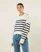 Devon Jumper: Cotton, Navy Stripe