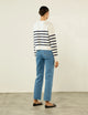 Devon Jumper: Cotton, Navy Stripe
