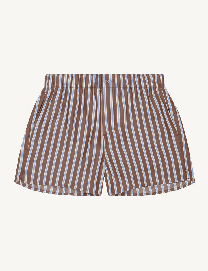 The Boxer: TENCEL™ Lyocell, Mocha Multi Stripe