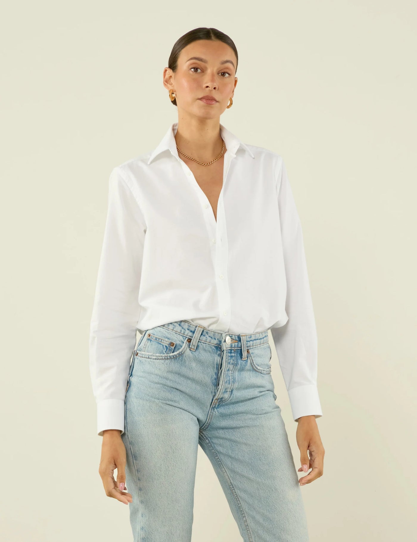 The Boyfriend: Oxford, White – With Nothing Underneath