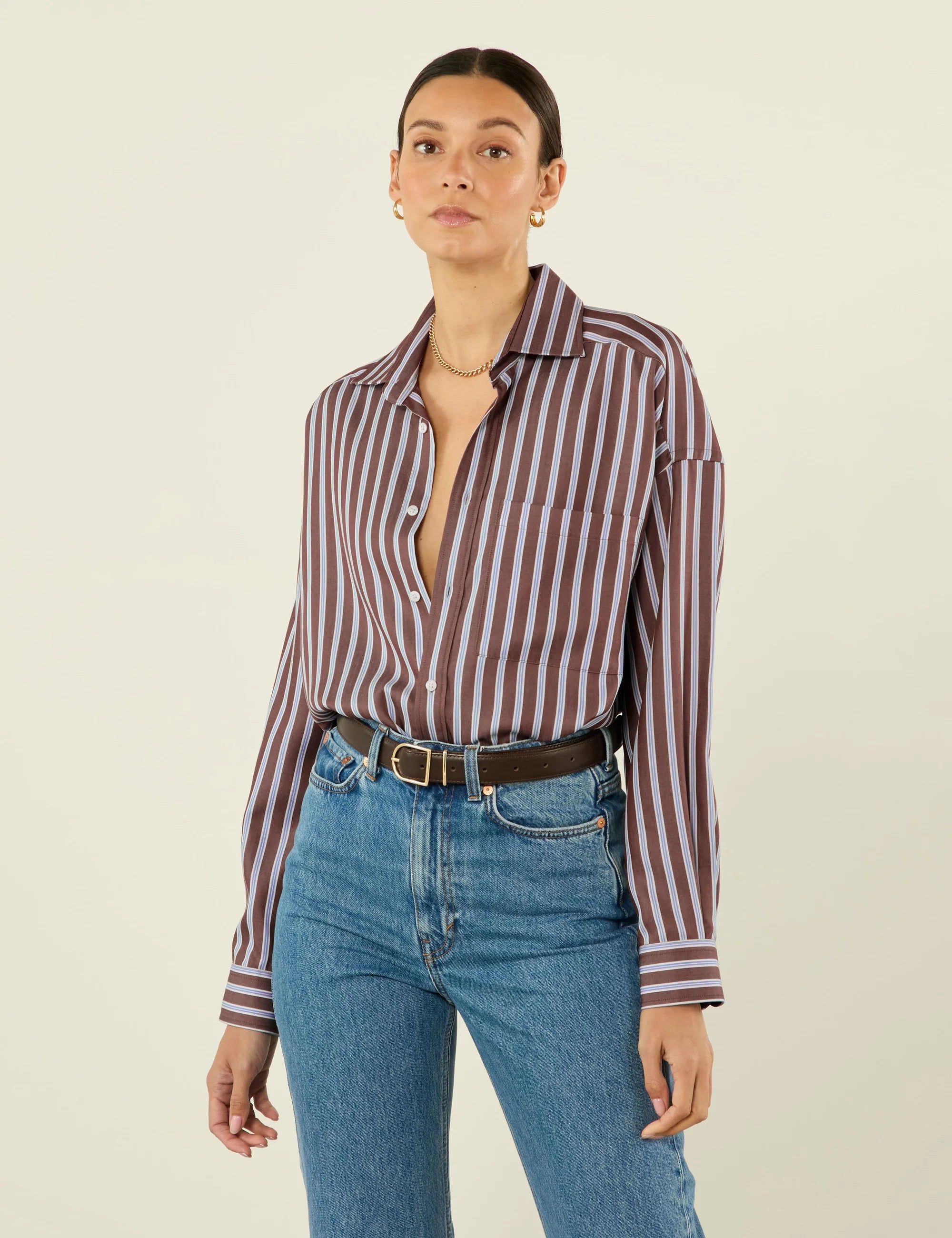 The Weekend: TENCEL™ Lyocell, Mocha Multi Stripe