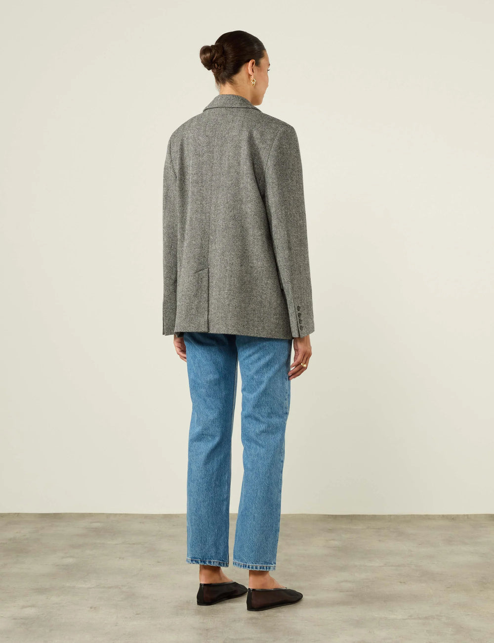 Hutton Blazer: Wool, Grey Herringbone