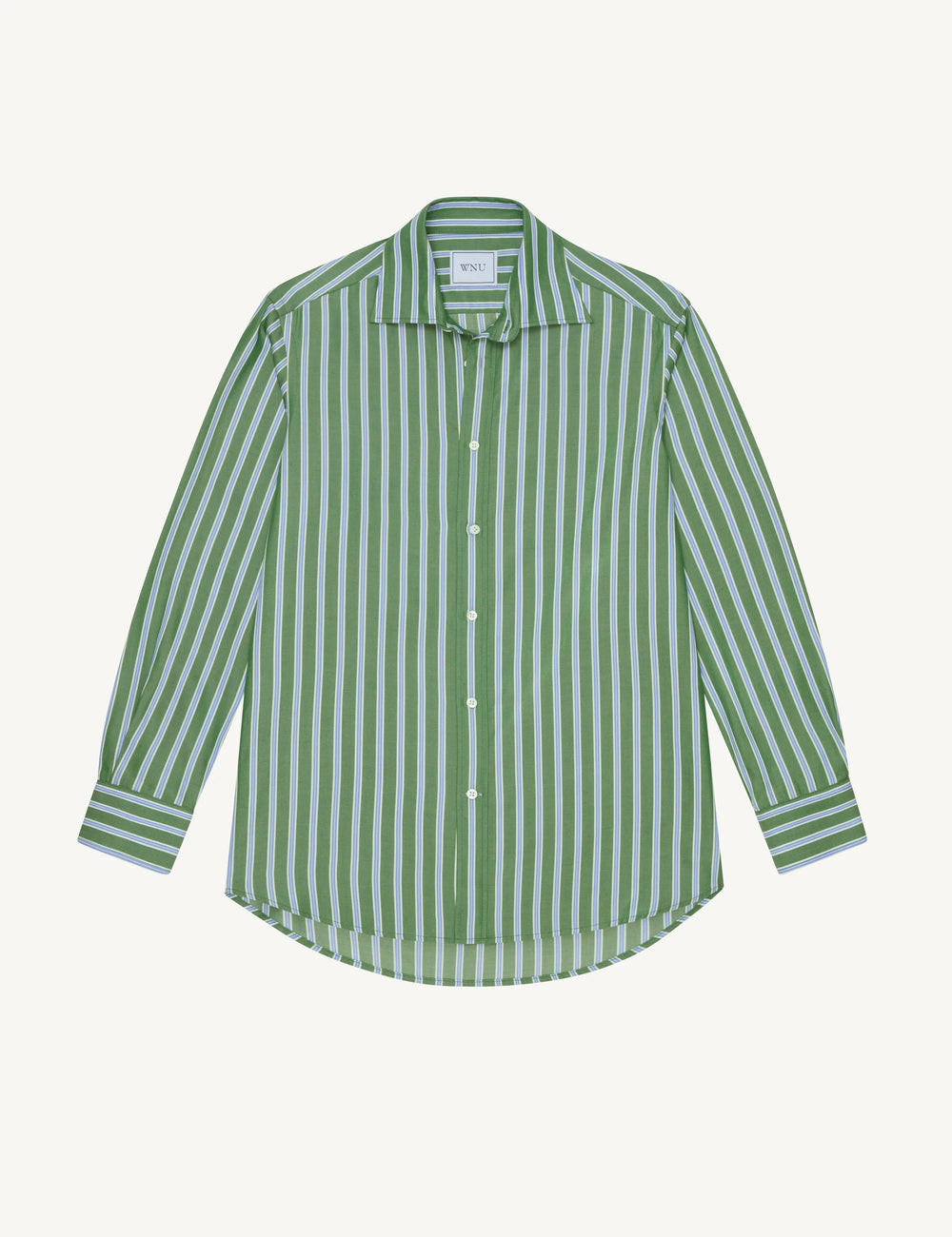 The Boyfriend: TENCEL™ Lyocell, Green Multi Stripe