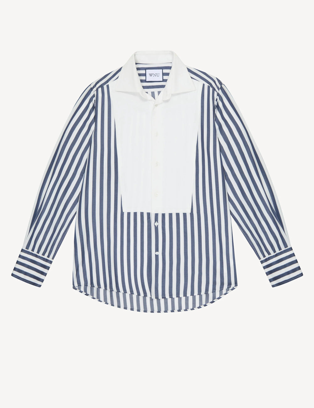The Dress Shirt: TENCEL™ Lyocell, Navy Blue Stripe