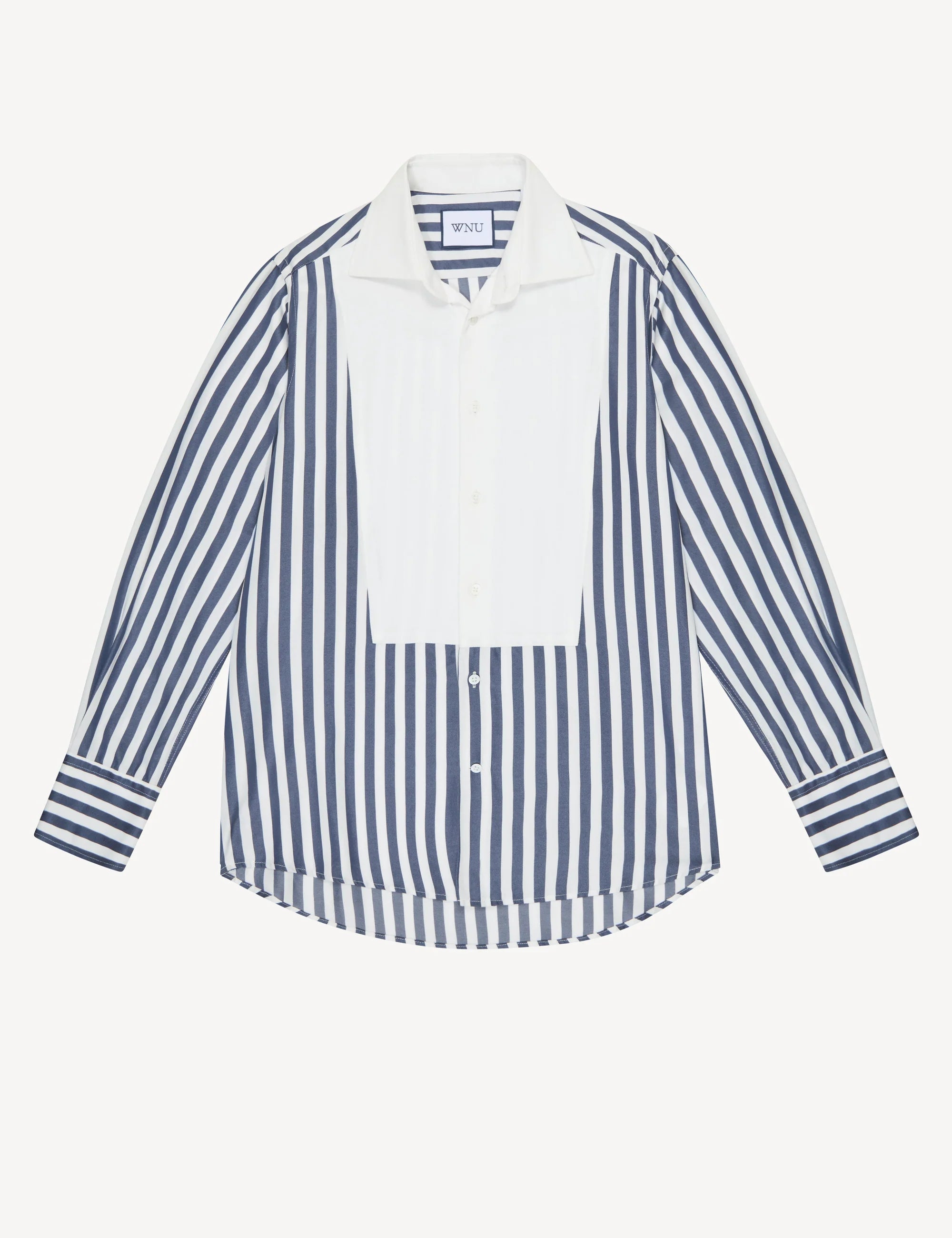 The Dress Shirt: TENCEL™ Lyocell, Navy Blue Stripe