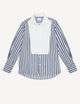The Dress Shirt: TENCEL™ Lyocell, Navy Blue Stripe