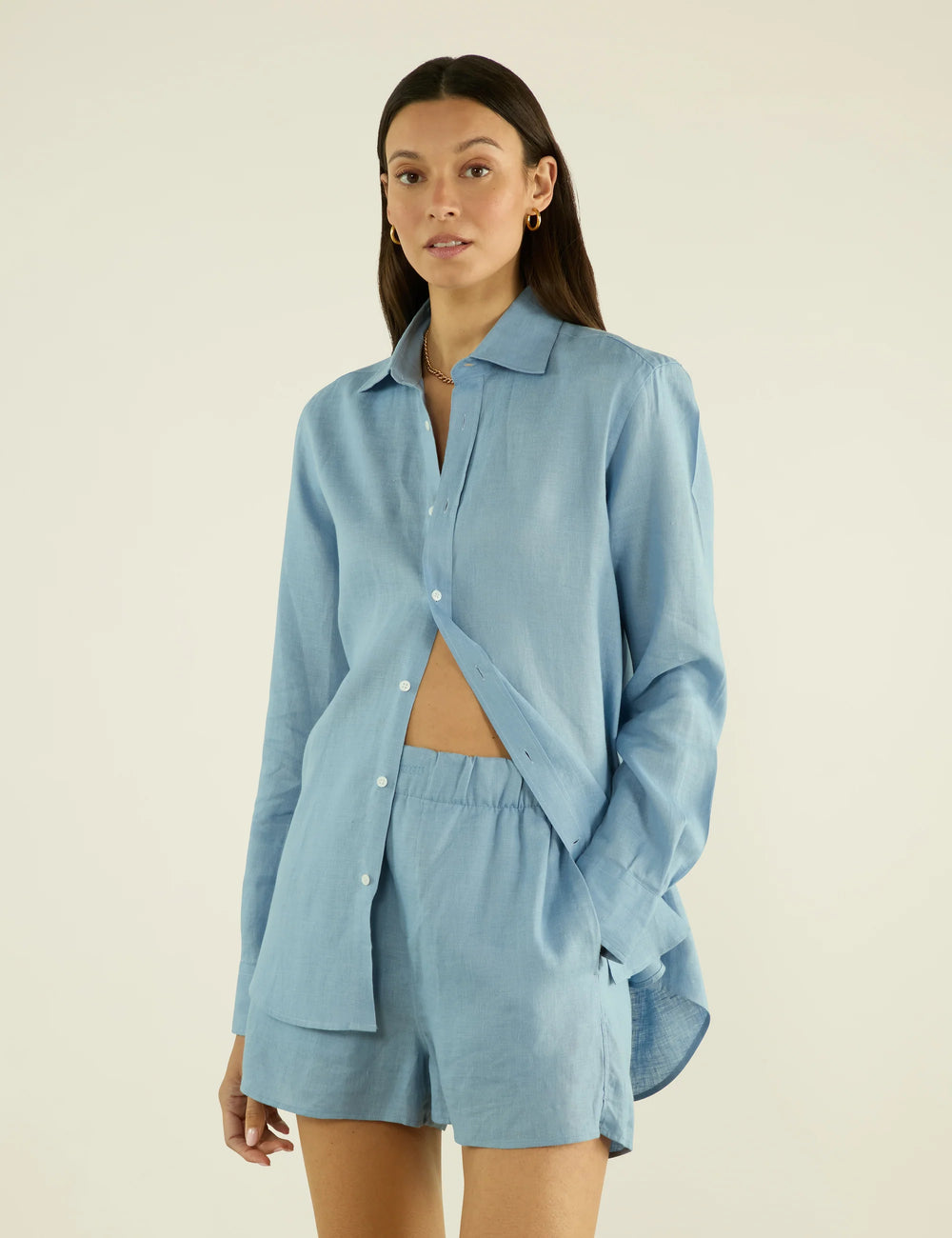 The Boyfriend: Linen, Storm Blue