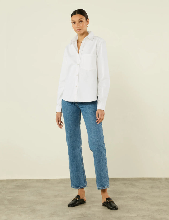 The Classic Shirt in Off-White made from Denim