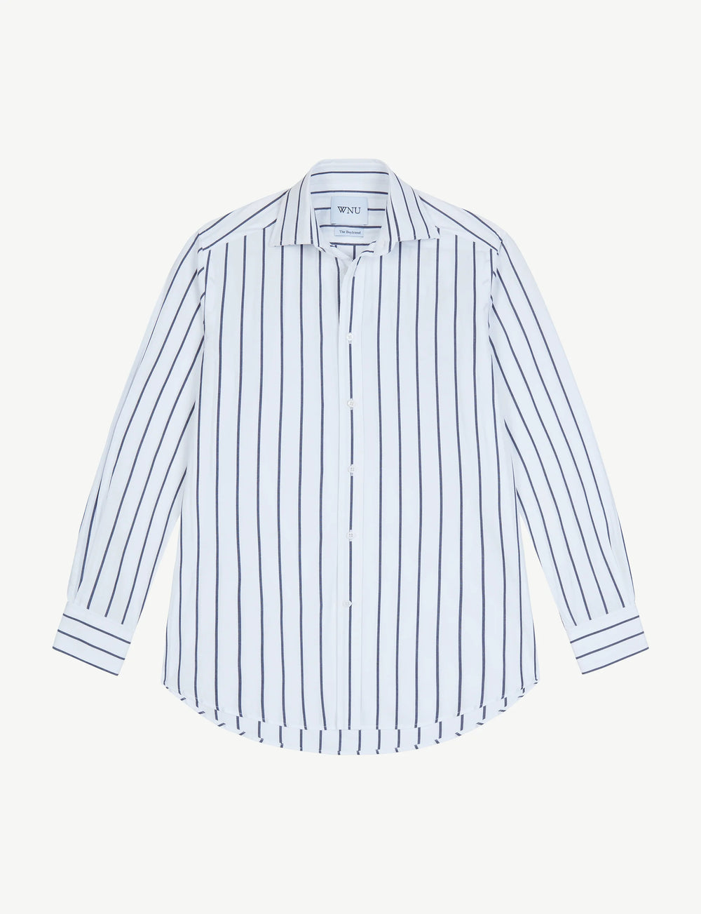 The Boyfriend: Fine Poplin, Midnight Blue Stripe