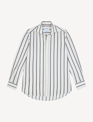 The Boyfriend: TENCEL™ Lyocell, Charcoal Stripe