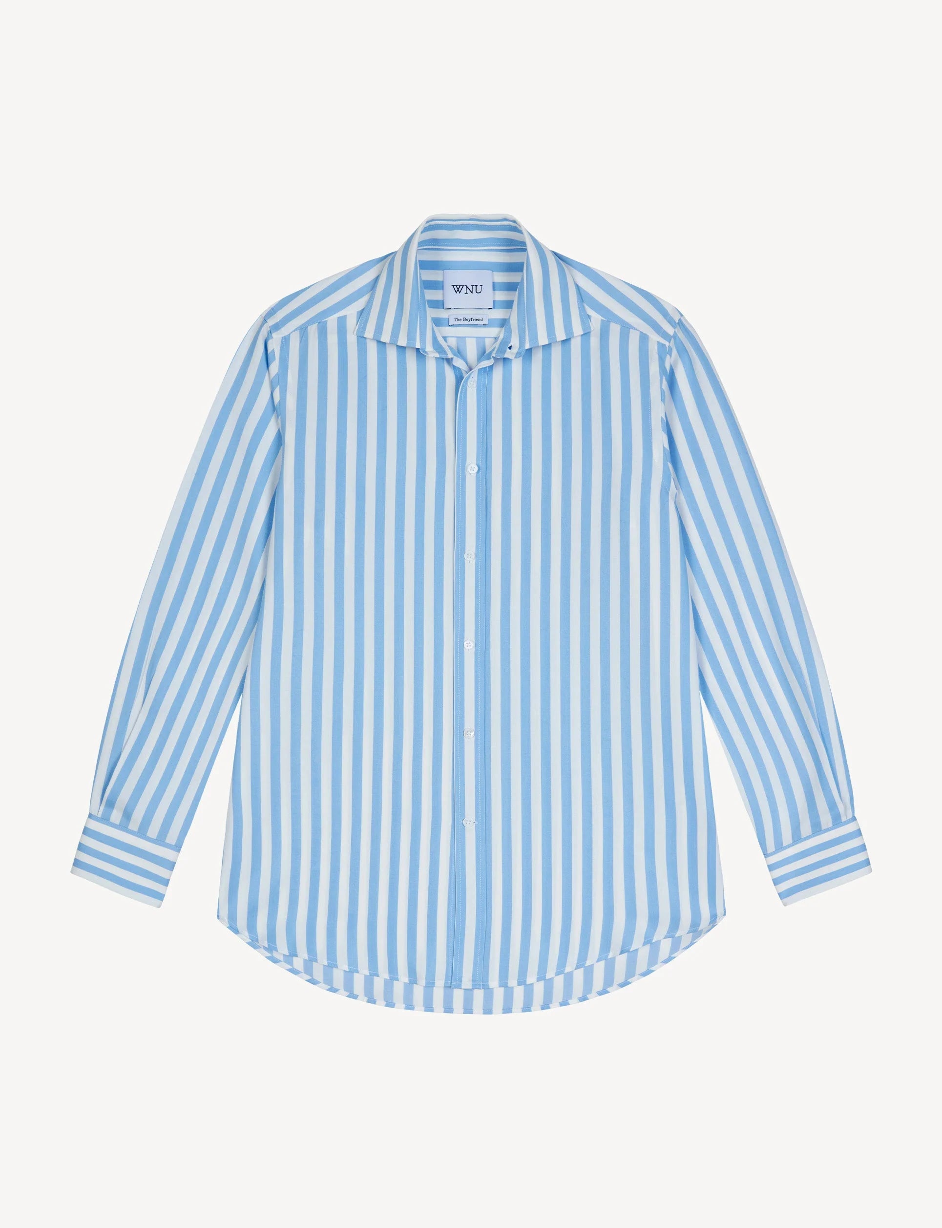 The Boyfriend: TENCEL™ Lyocell , Powder Blue Stripe