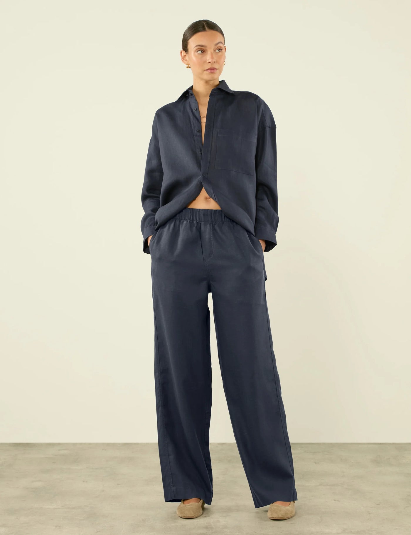 The Set: Hemp Navy Shirt & Trouser