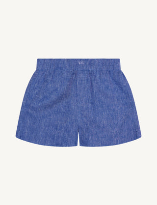 The Boxer: Linen, Lapis Blue