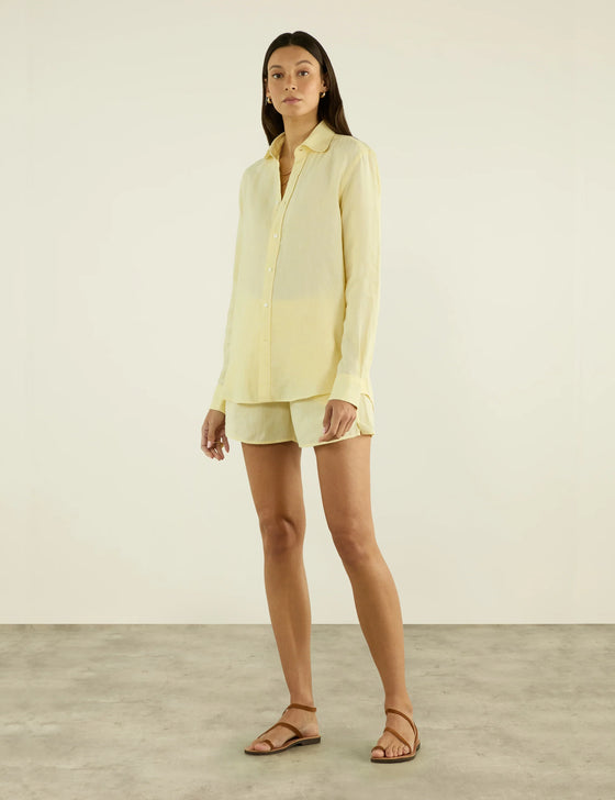 The Boxer: Linen, Lemon Yellow