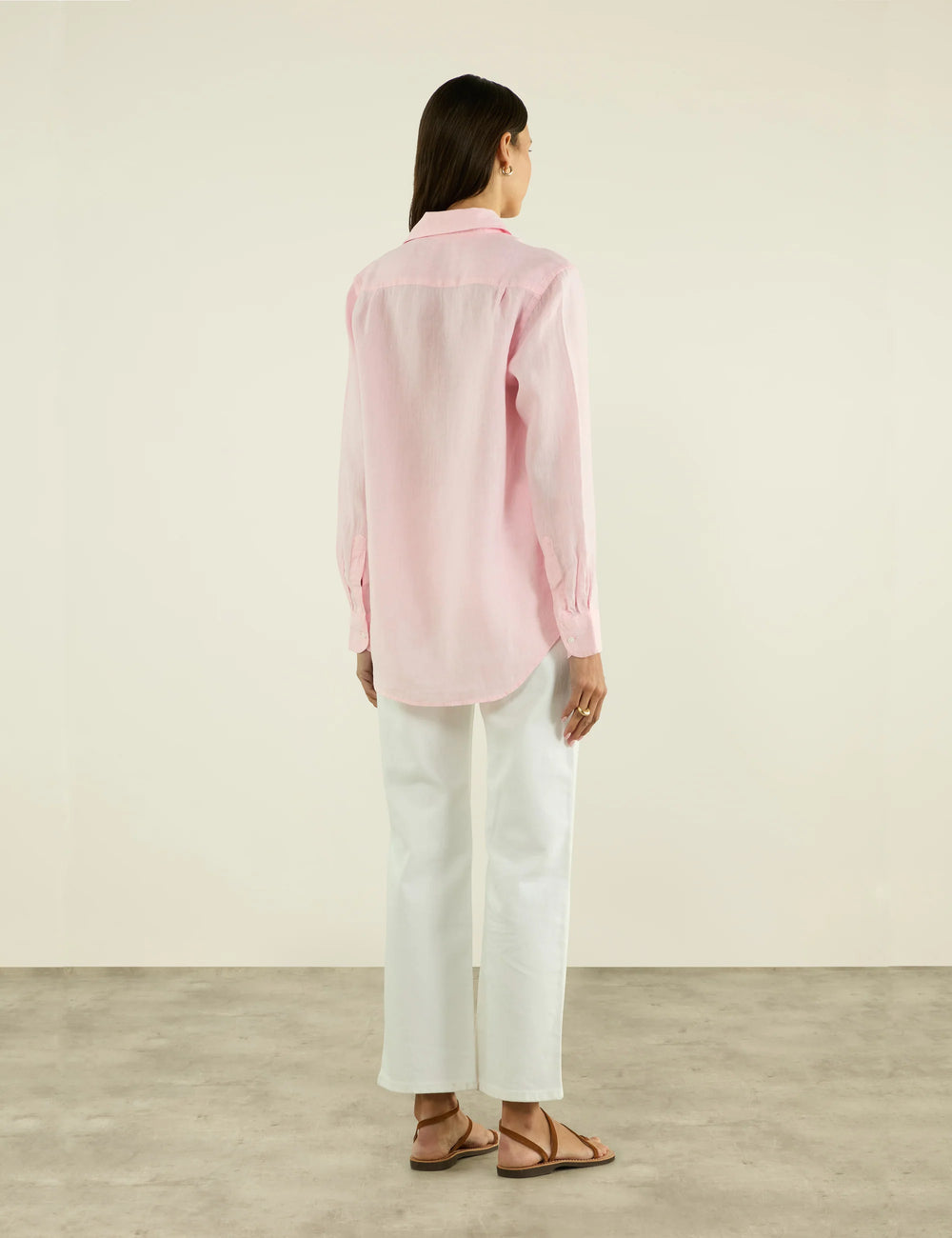 The Boyfriend: Linen, Grapefruit Pink