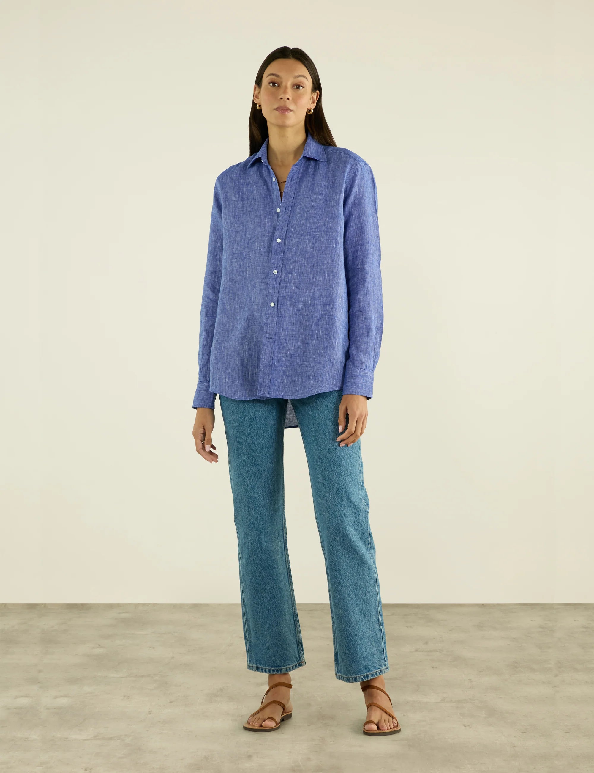 The Boyfriend: Linen, Lapis Blue