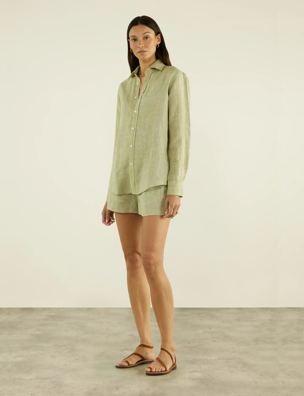 The Boyfriend: Linen, Sage Green