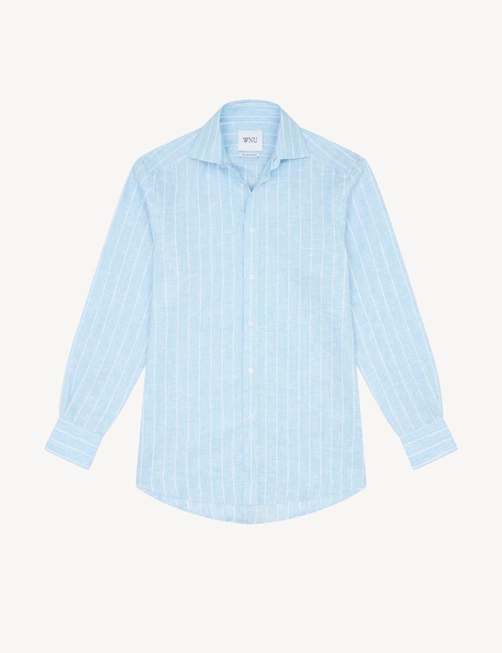 The Boyfriend: Linen, Sky Blue Stripe