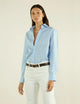 The Boyfriend: Linen, Sky Blue Stripe