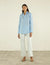 The Boyfriend: Linen, Sky Blue Stripe