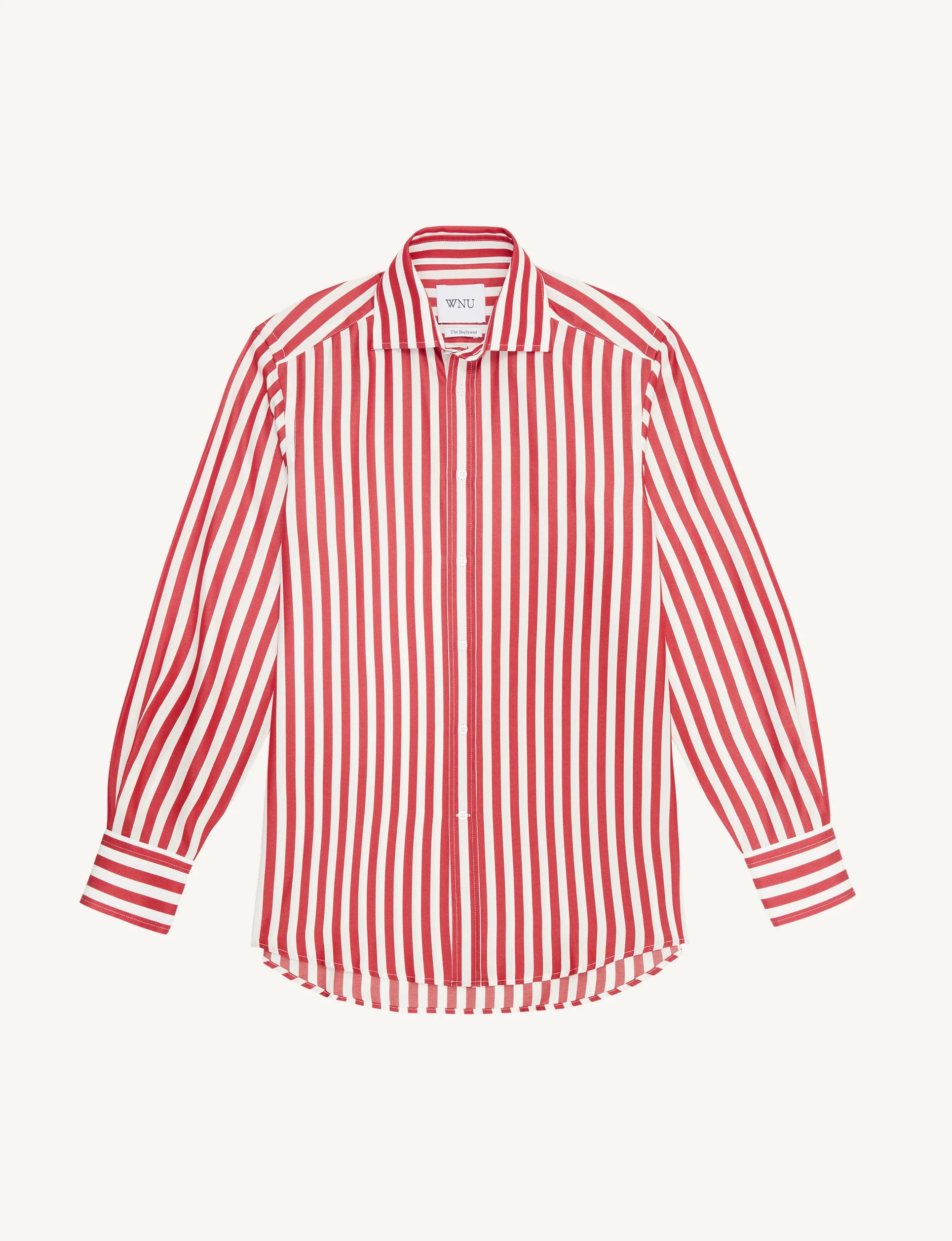 The Boyfriend: TENCEL™ Lyocell, Maple Red Stripe