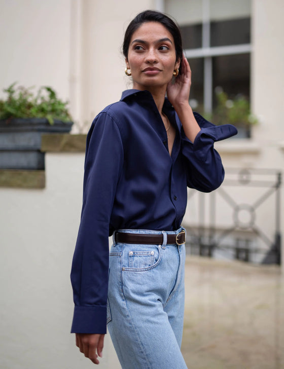 The Boyfriend: TENCEL™ Lyocell, Navy Blue