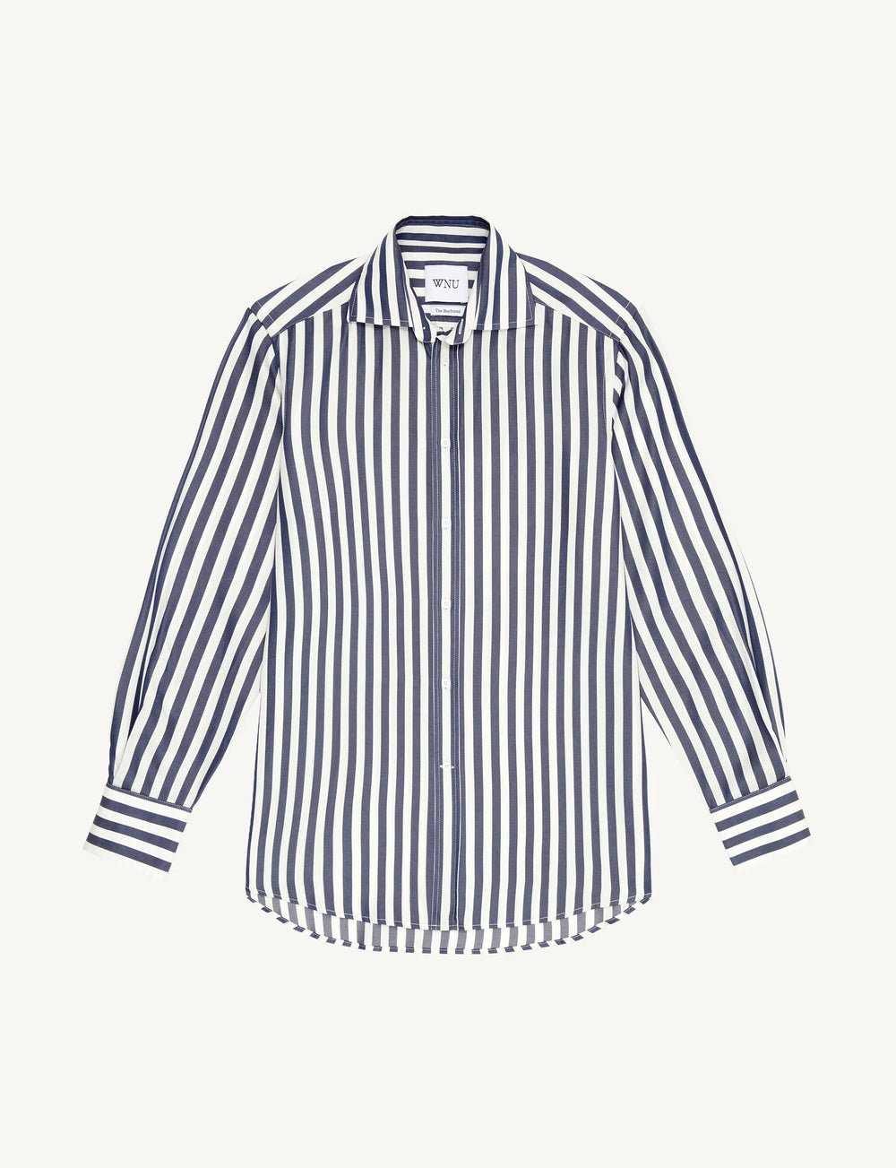 The Boyfriend: TENCEL™ Lyocell, Navy Blue Stripe