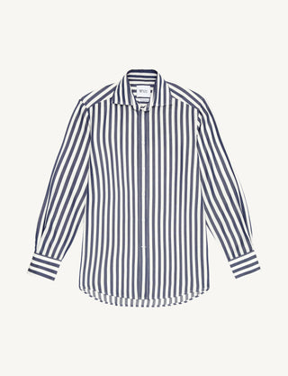 The Boyfriend: TENCEL™ Lyocell, Navy Blue Stripe