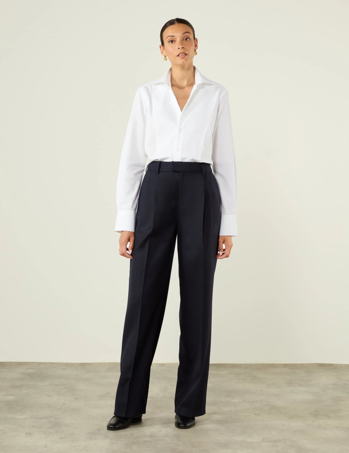 white shirt under black dress The Dress Shirt: Poplin, White