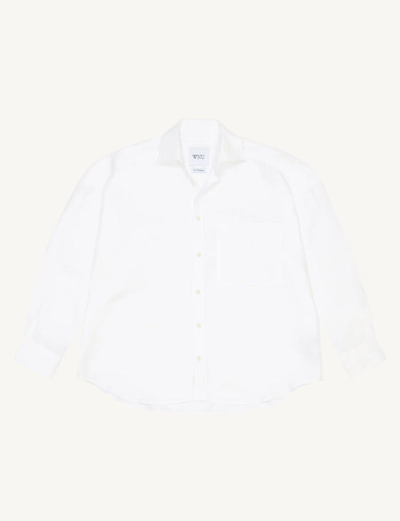 The Set: Hemp White Shirt & TENCEL™ Lyocell Mocha Multi Stripe Shorts
