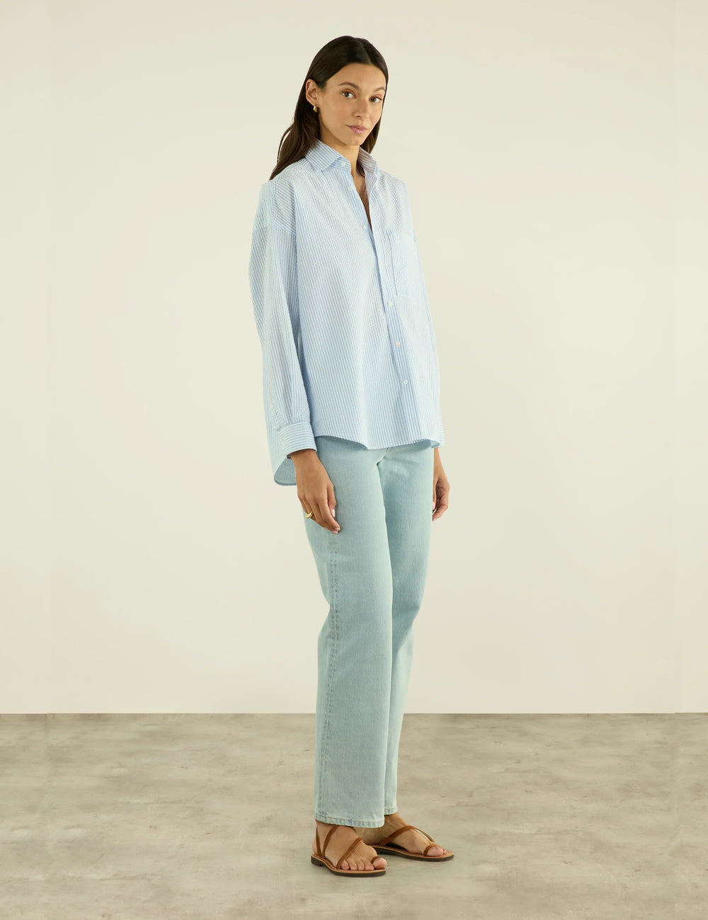 The Weekend: Seersucker, Rain Blue Stripe