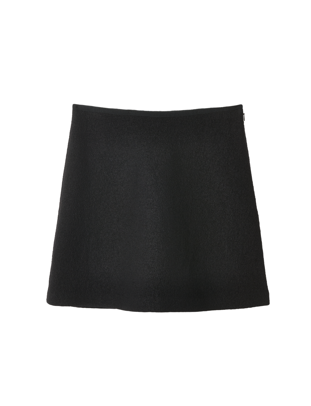 Romy Mini Skirt: Boiled Wool, Black