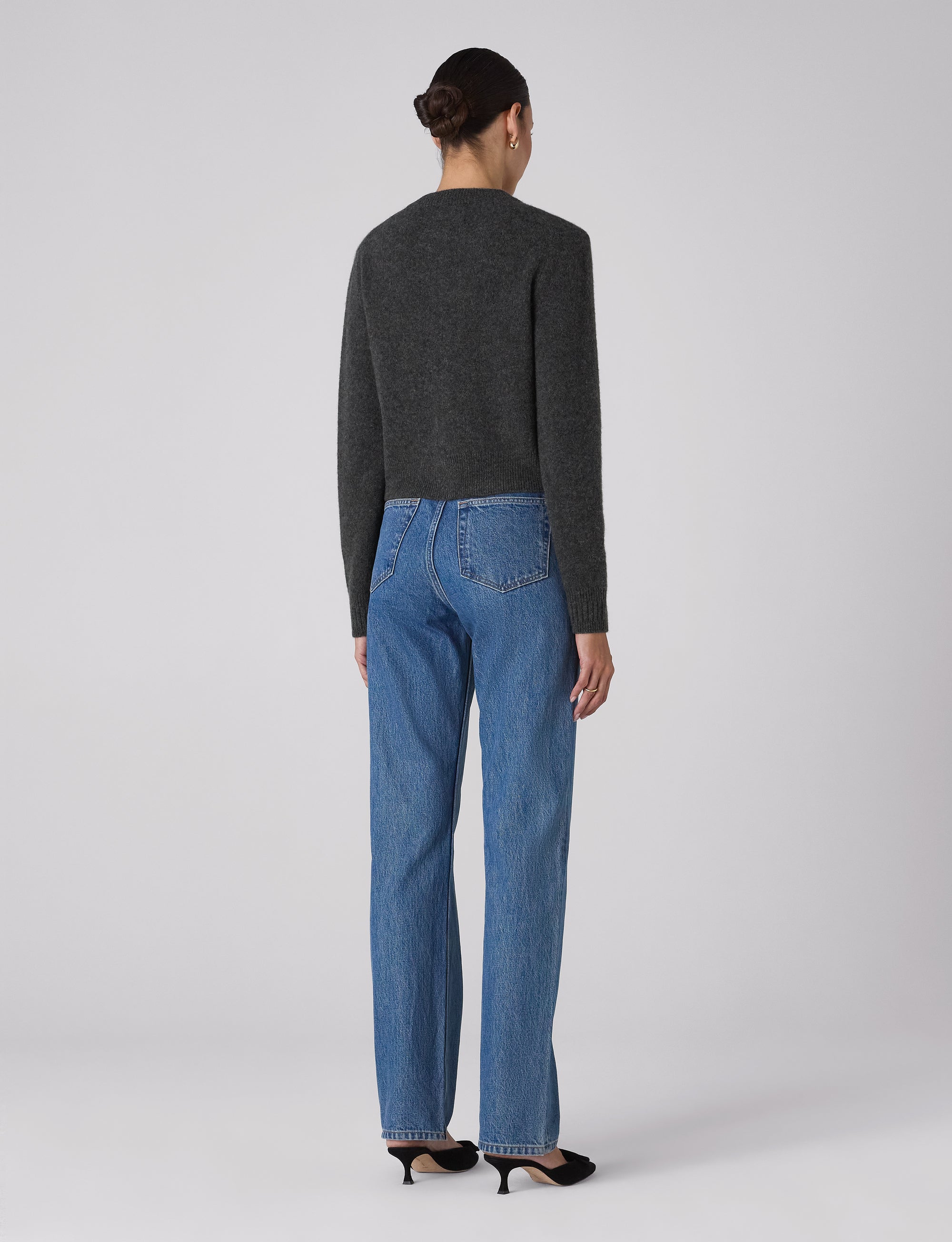 Jura Cardigan: Yak Wool, Dark Grey Melange