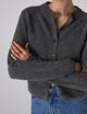 Jura Cardigan: Yak Wool, Dark Grey Melange