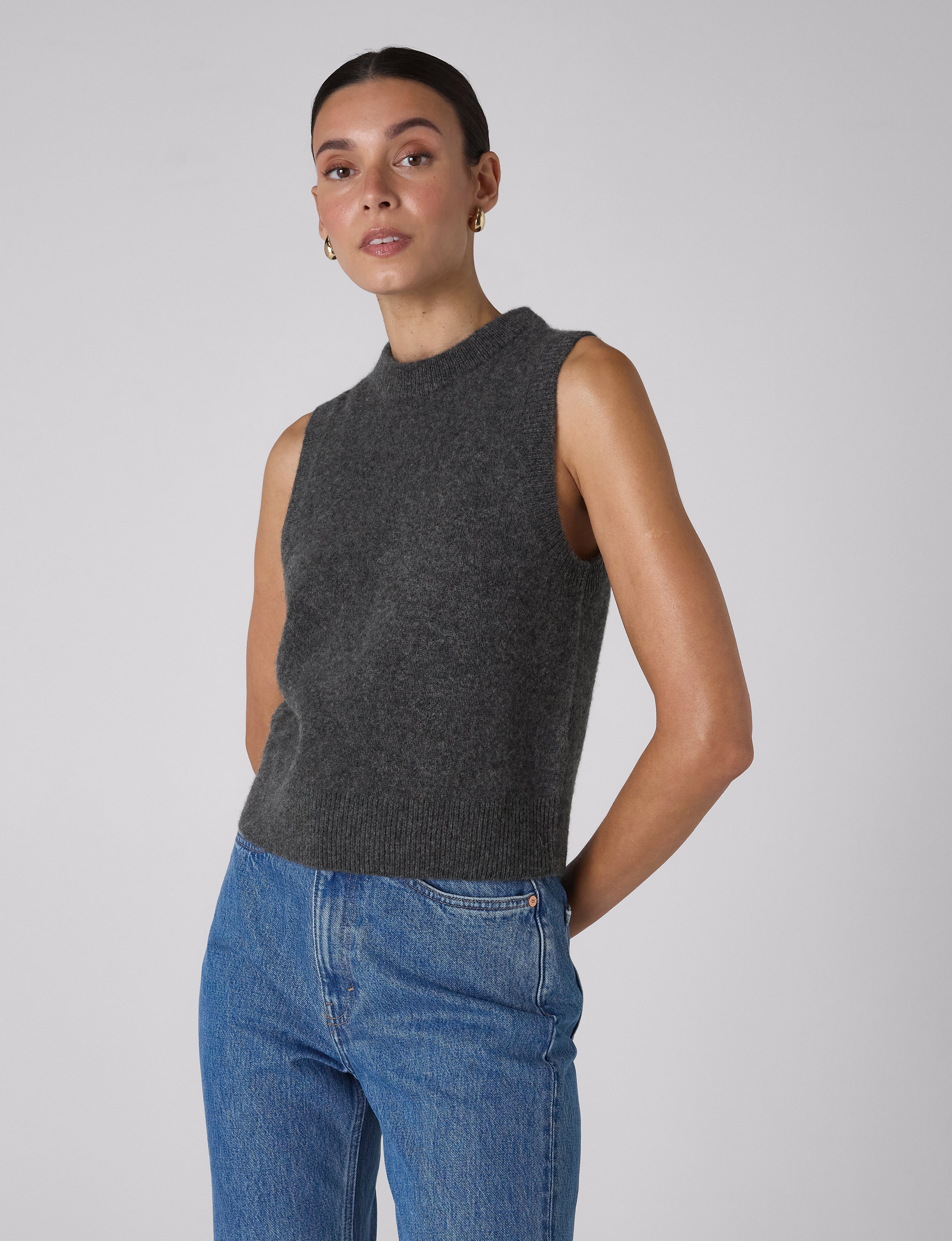 Skye Vest: Yak Wool, Dark Grey Melange – With Nothing Underneath