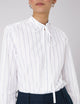 The Boyfriend Bow Tie: Fine Poplin, Blue and White Stripe