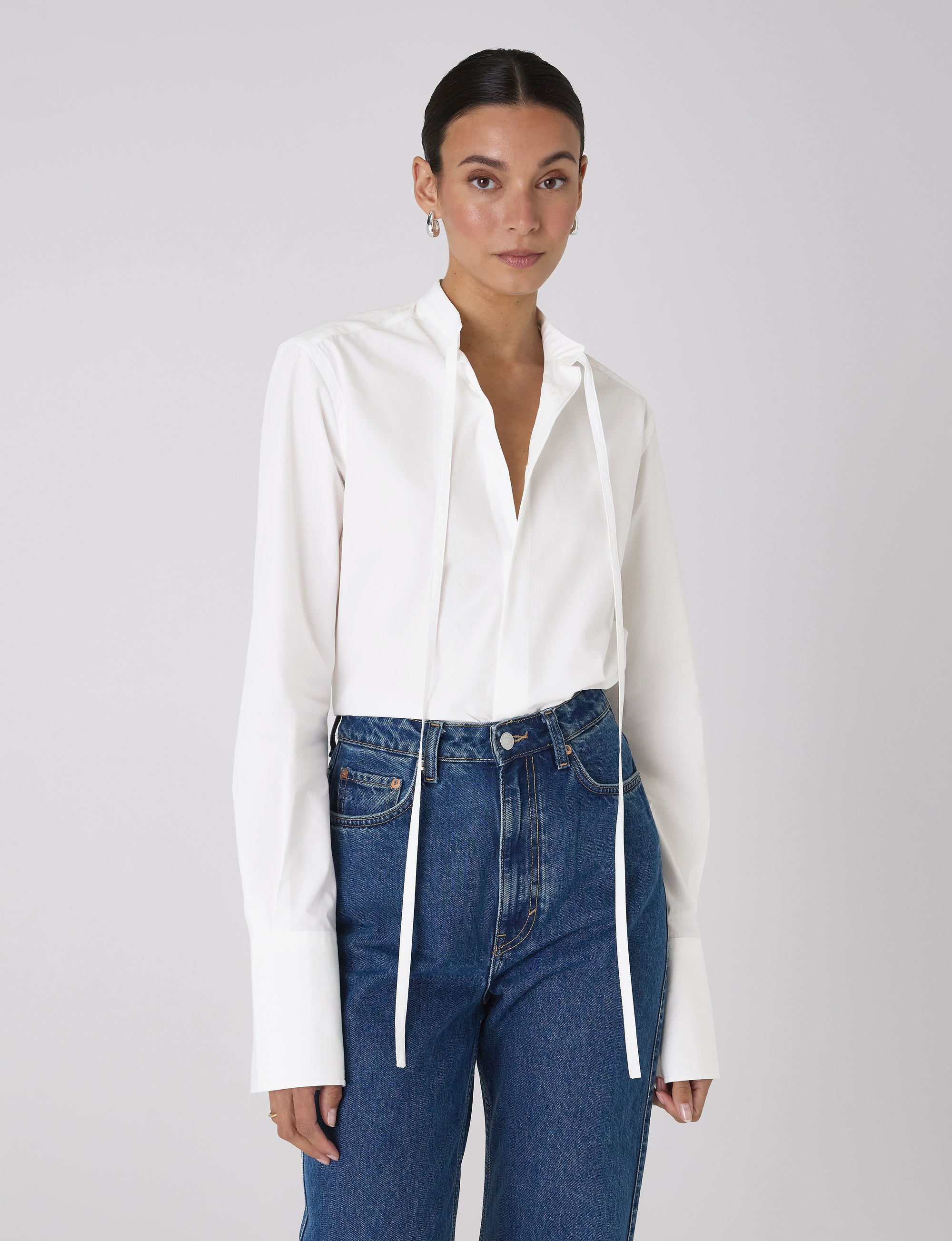 The Boyfriend Bow Tie: Fine Poplin, White