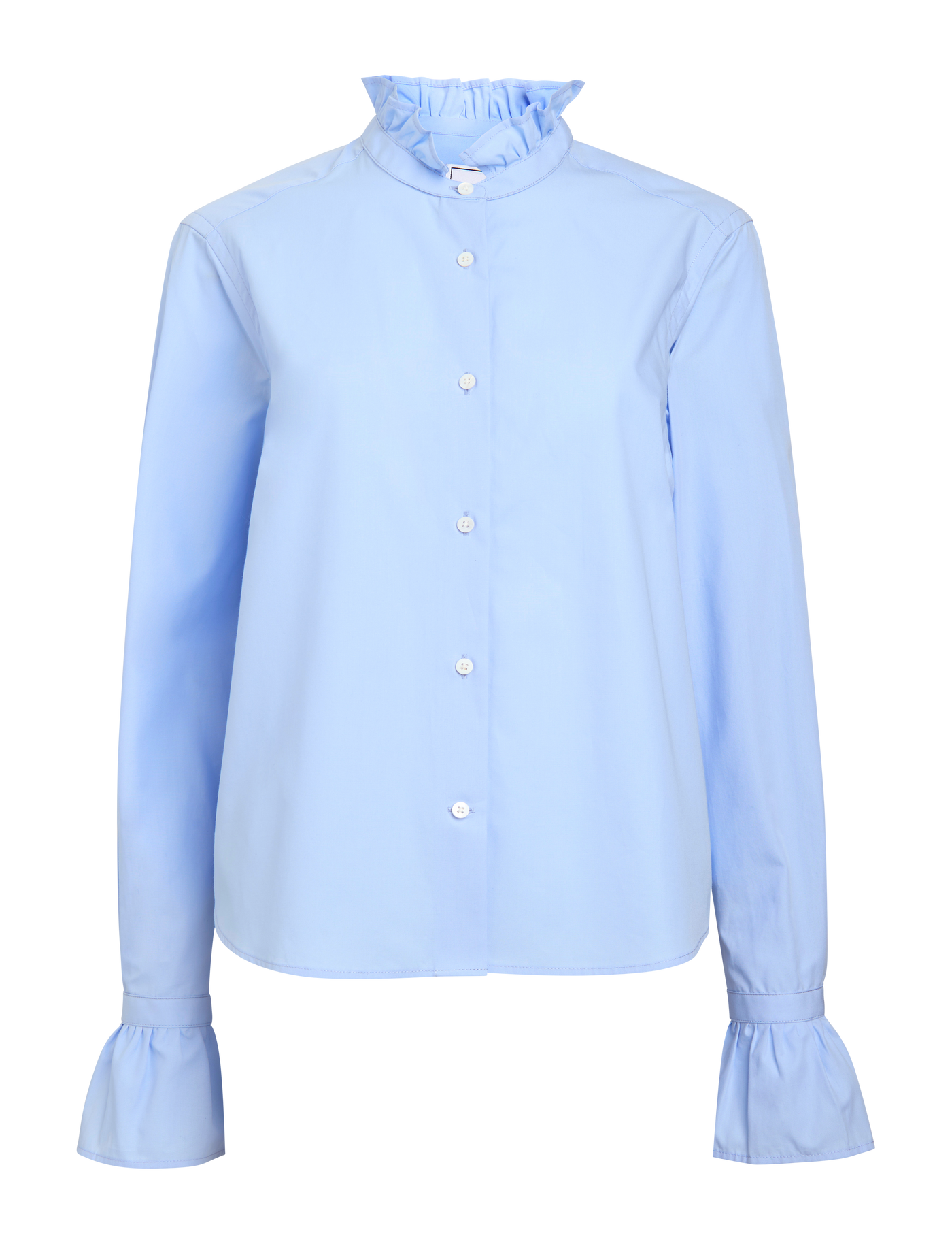 Kew Blouse: Fine Poplin, Sky Blue