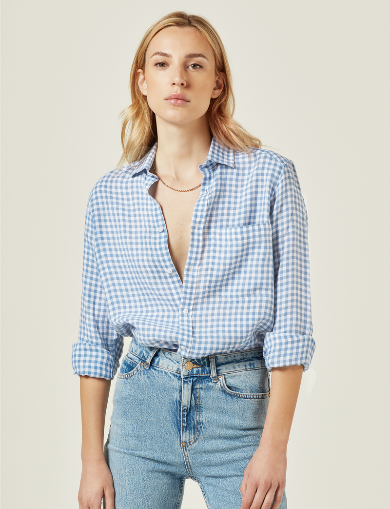 The Classic: Linen, Blue Gingham
