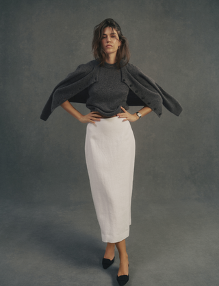 Jura Cardigan: Yak Wool, Dark Grey Melange