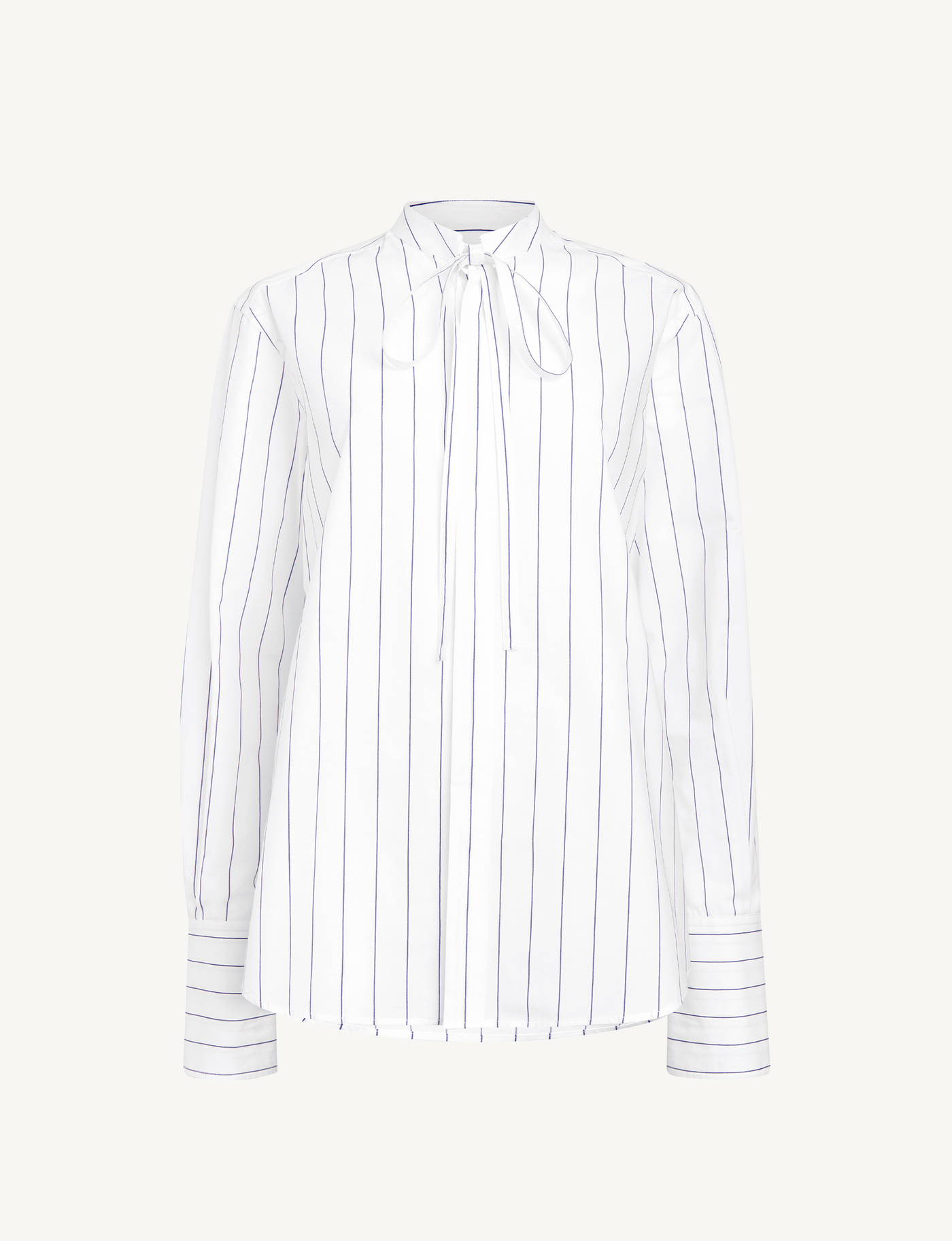 The Boyfriend Bow Tie: Fine Poplin, Blue and White Stripe