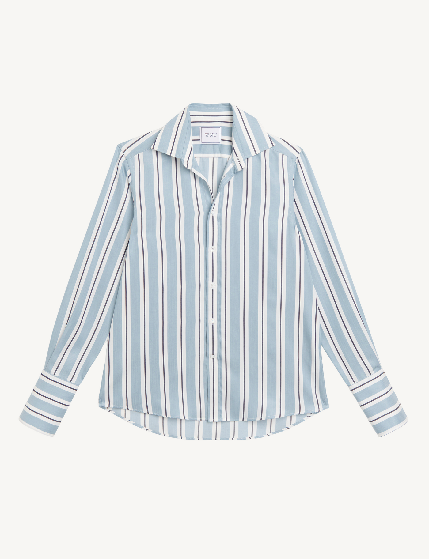 The Boyfriend Exaggerated Cuff: TENCEL™ Lyocell, Slate and Black Stripe
