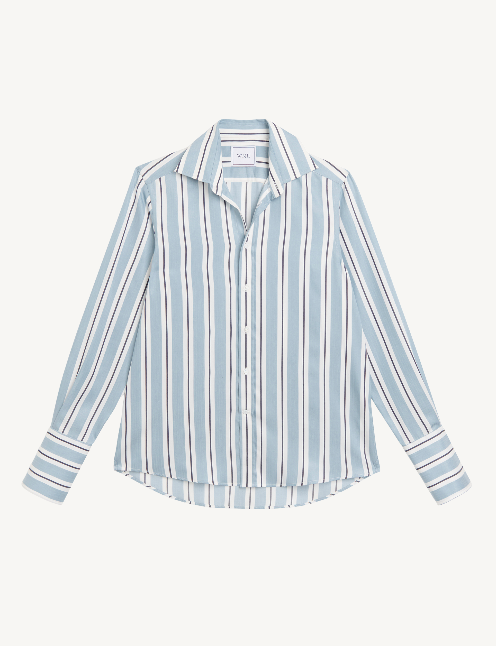 The Boyfriend Exaggerated Cuff: TENCEL™ Lyocell, Slate and Black Stripe