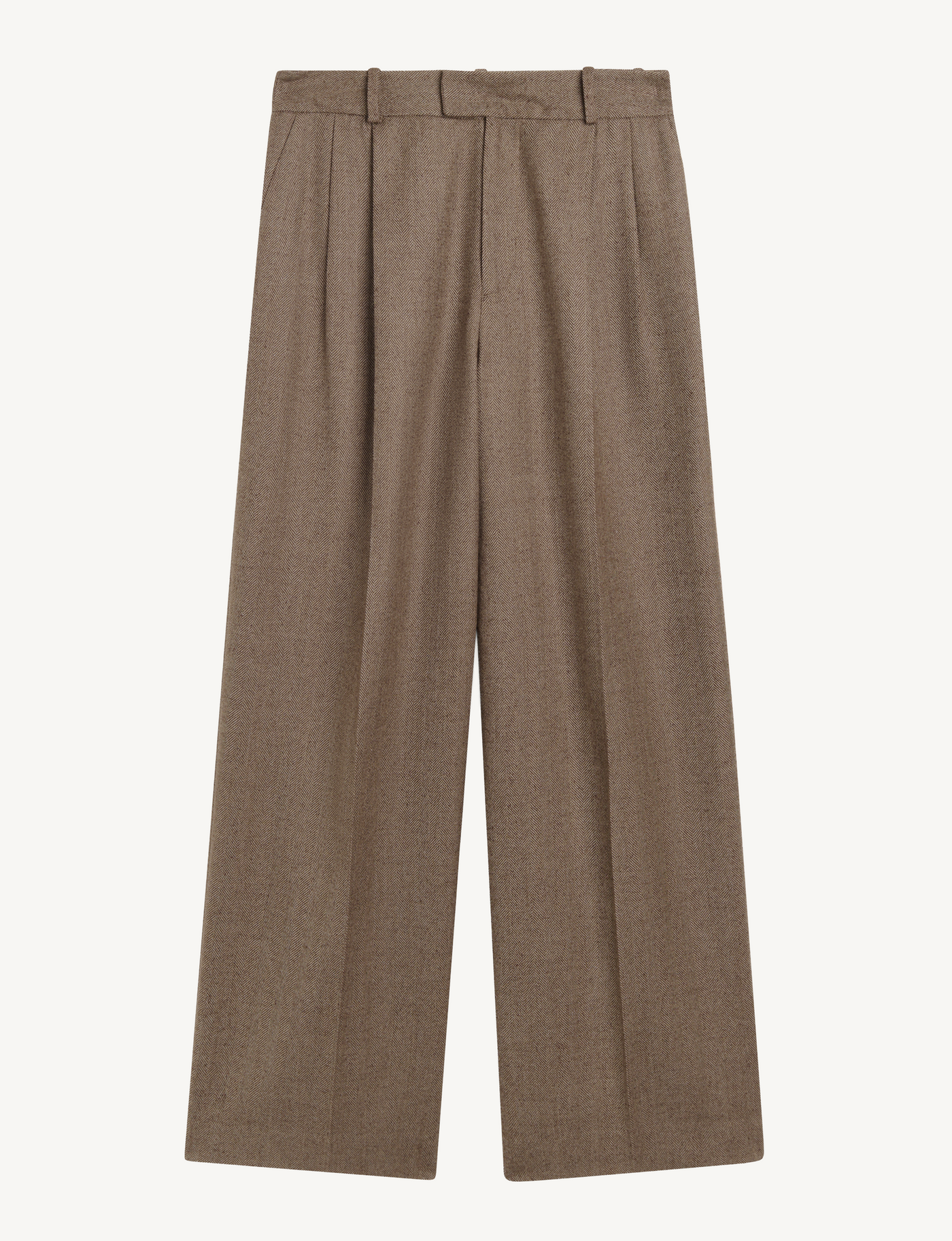 Rampling Trouser: Wool, Coffee Herringbone