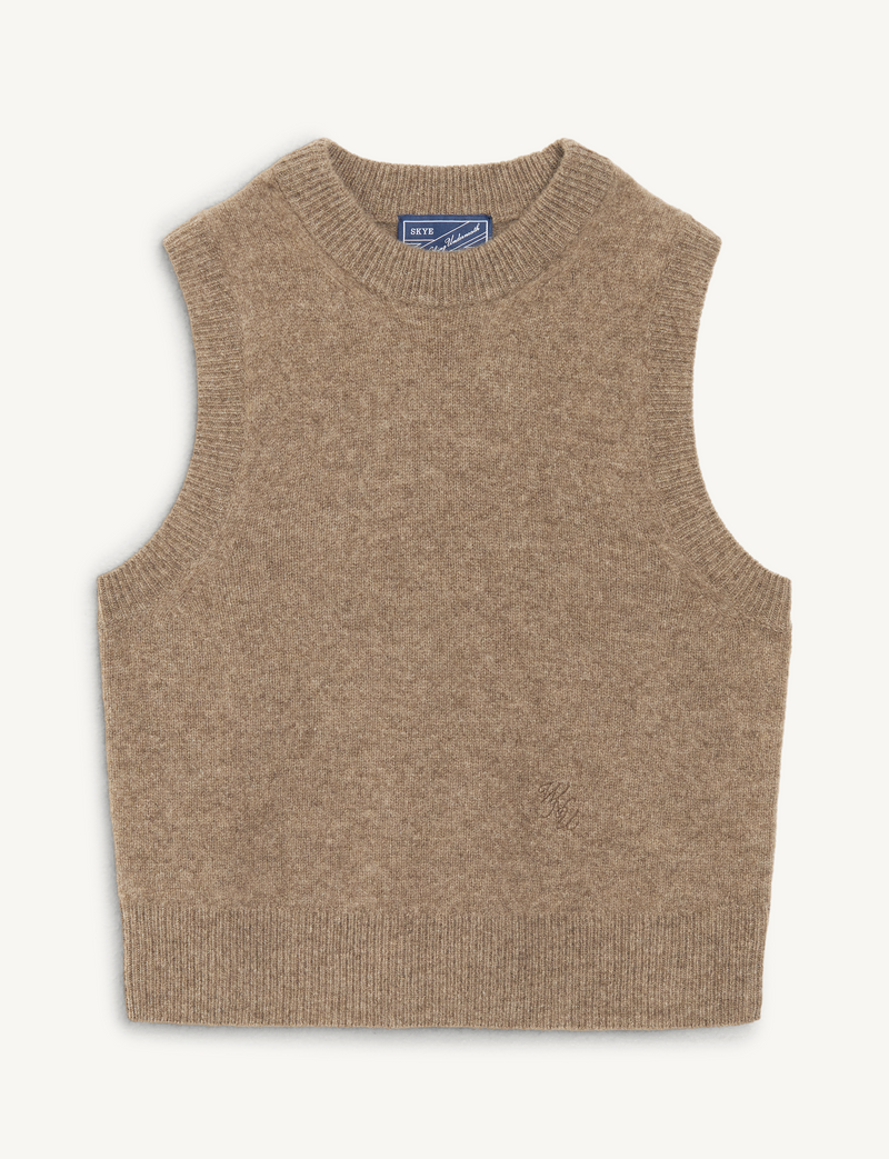 Skye Vest: Yak Wool, Coffee – With Nothing Underneath